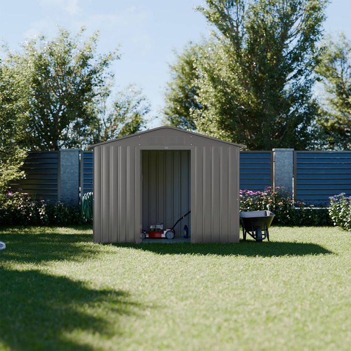 Xbro Abri De Jardin Métal 184 X 119 X 186 Cm Avec Porte Coulissante Et Serrure - Gris
