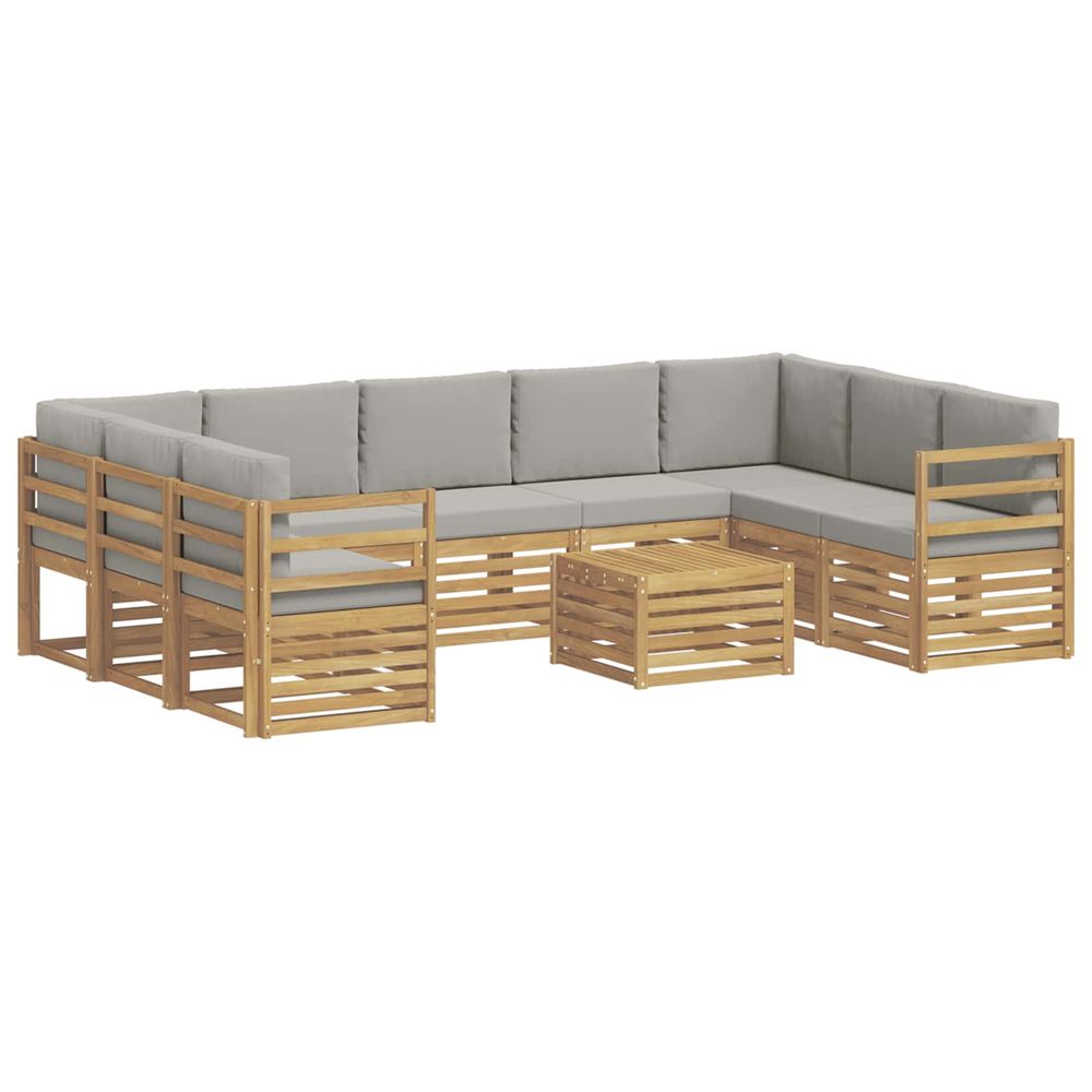 Ensemble de canapés d'extérieur 10 pc blanc et gris clair