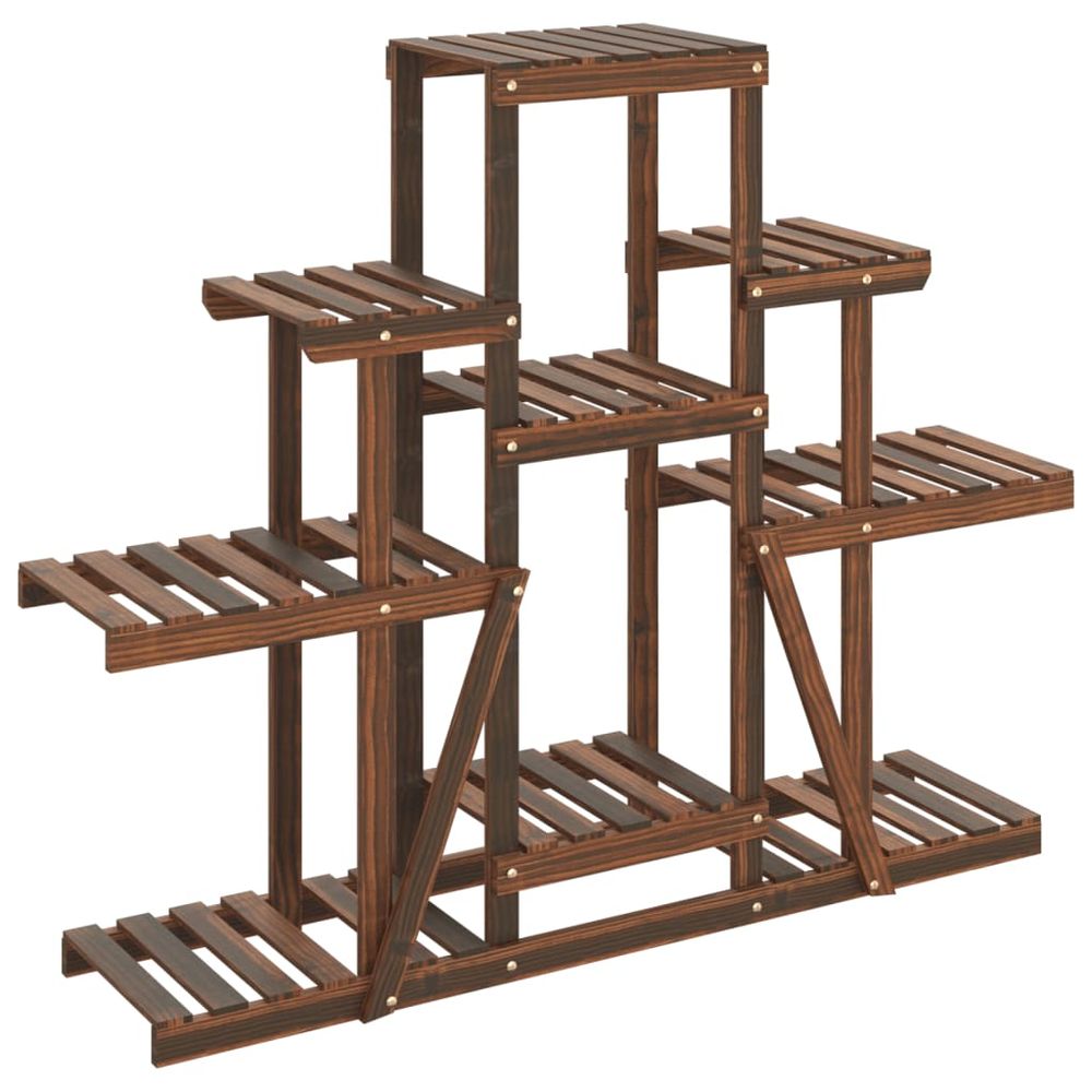Support à fleurs meuble plante 110 x 25 x 96 cm bois massif de sapin marron