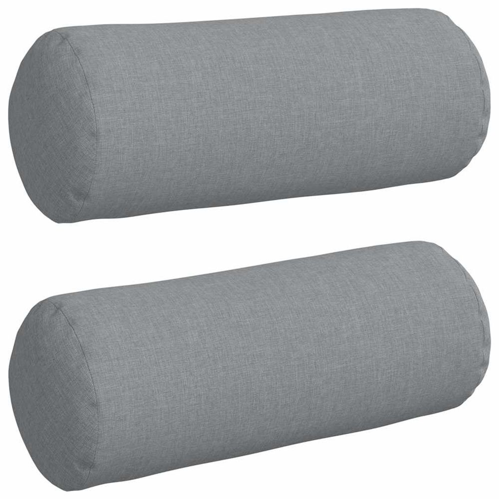Coussins d'accent 2 pc tissu gris clair ø 15 x 40 cm
