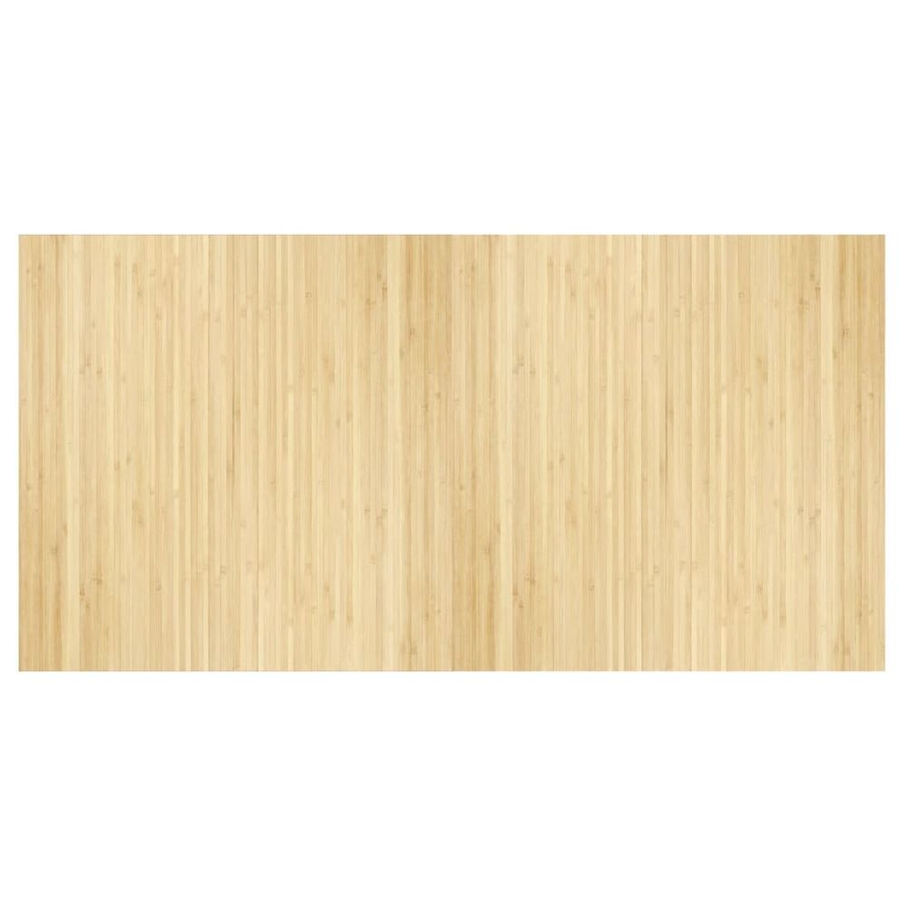 Tapis rectangulaire naturel clair 100x200 cm bambou