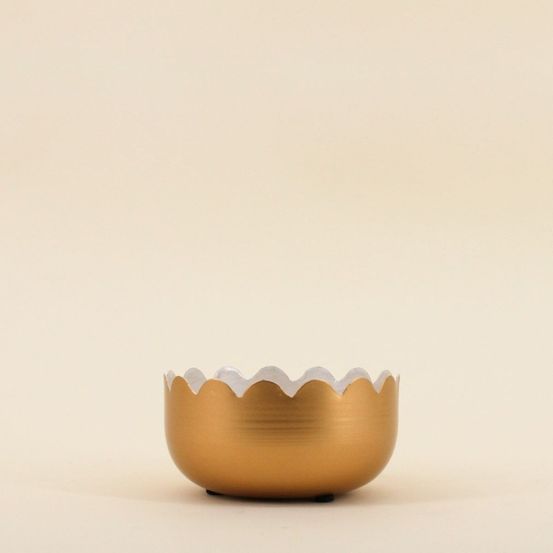 Vide poche en métal doré aspect nacré 14cm
