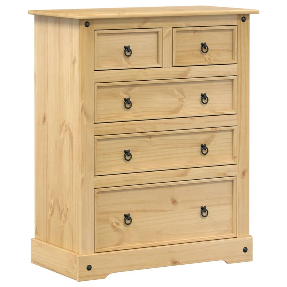 Commode corona 92x48x114 cm bois massif de pin