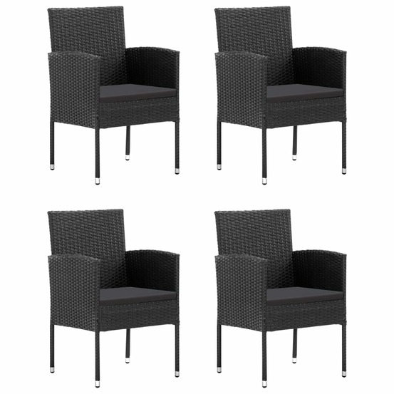 Ensemble à manger de jardin 5 pcs noir