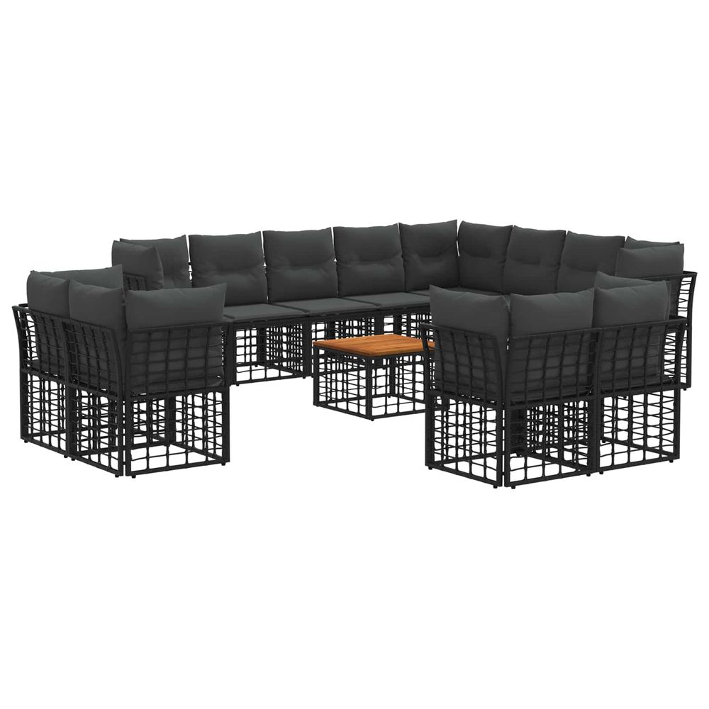 Ensemble de canapés d'extérieur 13 pc noir et gris foncé