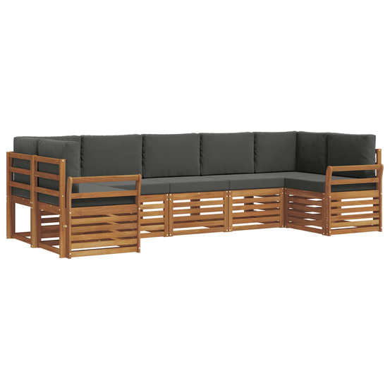 Ensemble de canapé d'angle 7 pcs naturel et anthracite