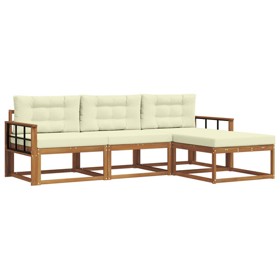 Ensemble de canapés d'extérieur 4 pcs naturel et crème