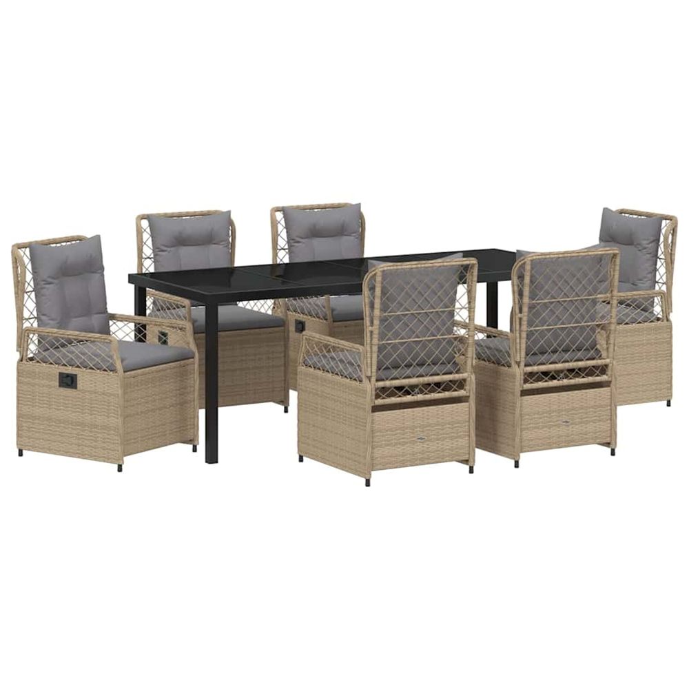 Ensemble de salle à manger pour jardin 7 pc beige et gris clair