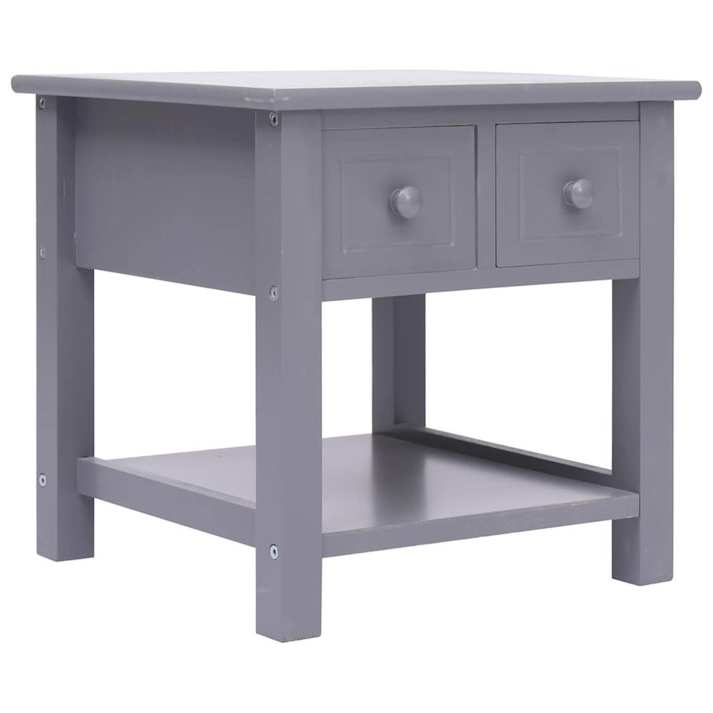 Table d'appoint Gris 40x40x40cm Paulownia