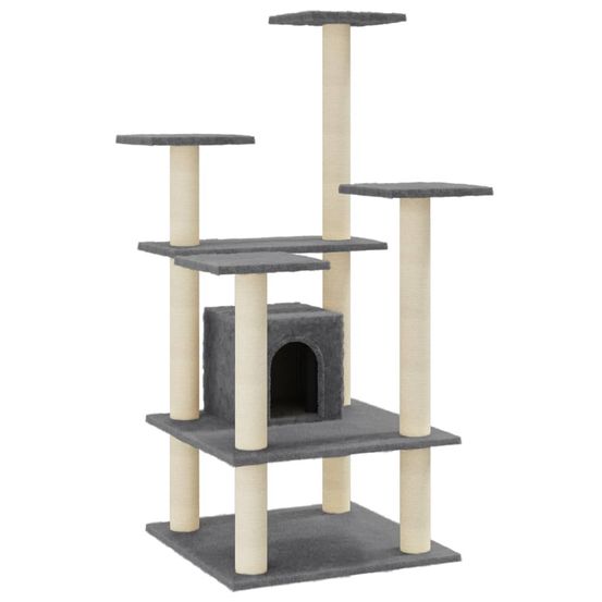 Arbre à chat avec griffoirs en sisal gris foncé 110 cm