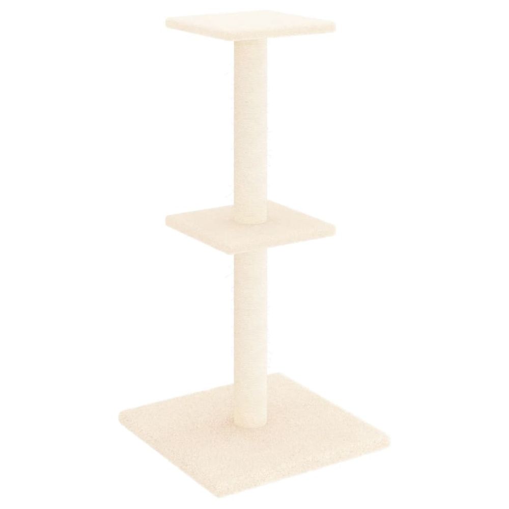 Arbre à chat avec griffoirs en sisal crème 73 cm