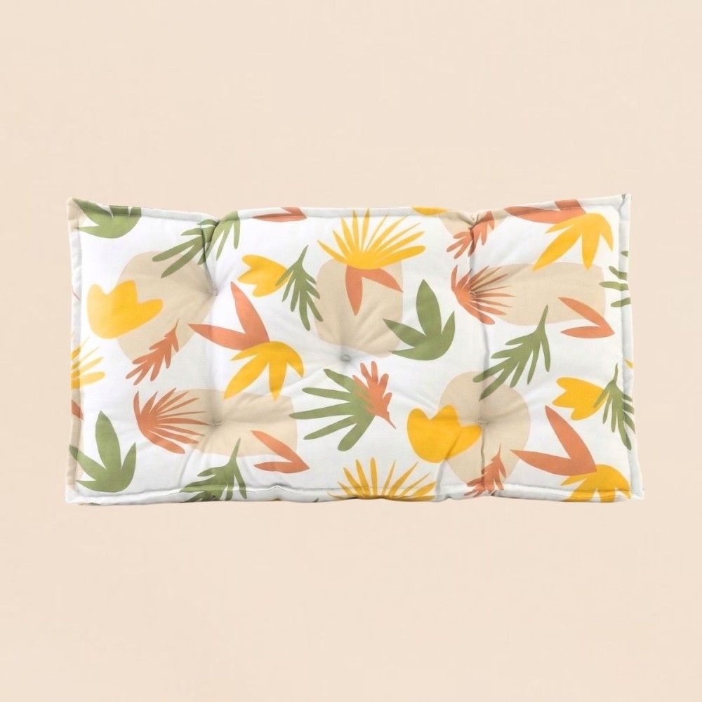Matelas de sol déperlant imprimé fleurs jaunes 110x70cm