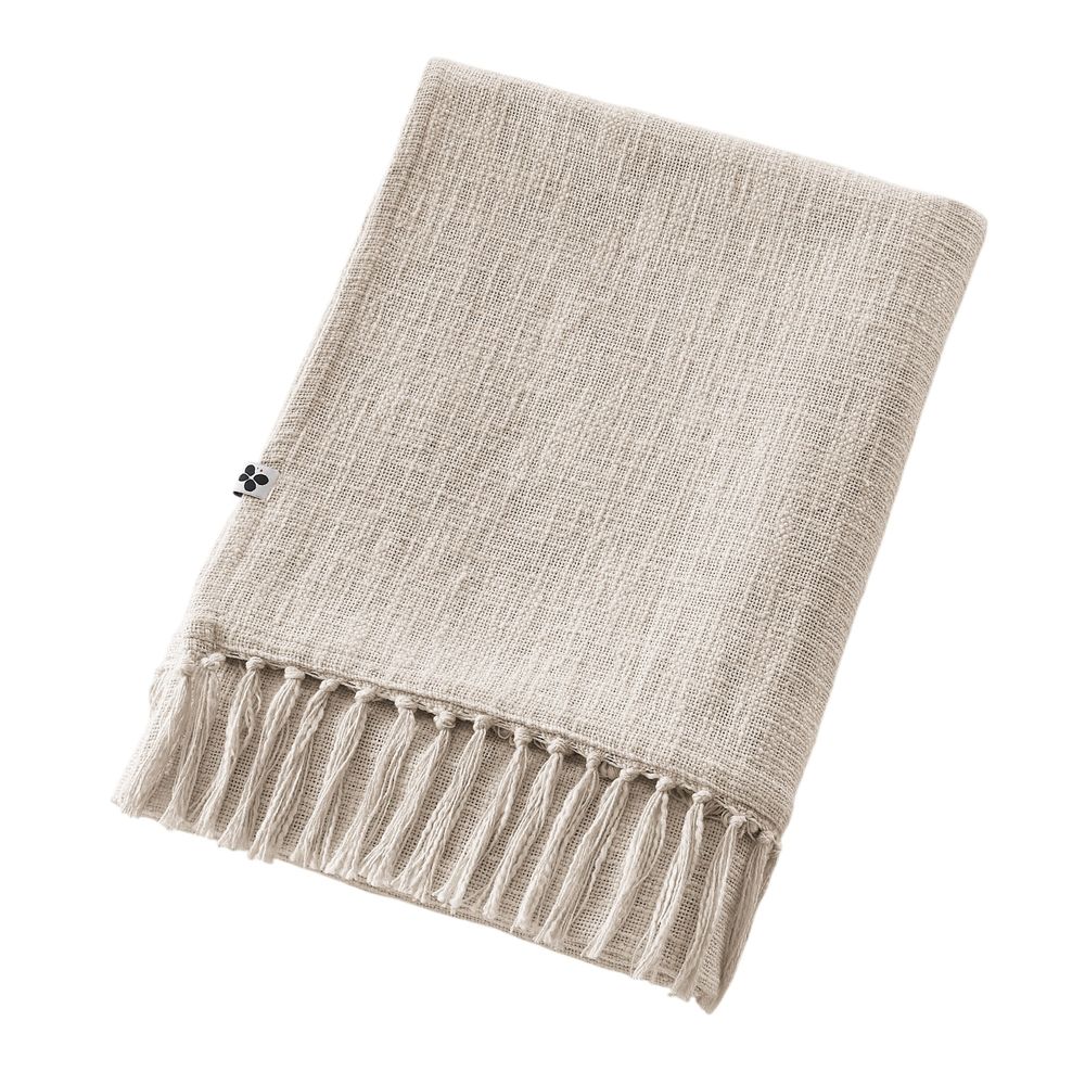 Plaid a franges en coton sixtine