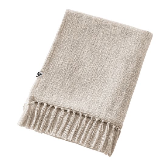 Plaid a franges en coton sixtine