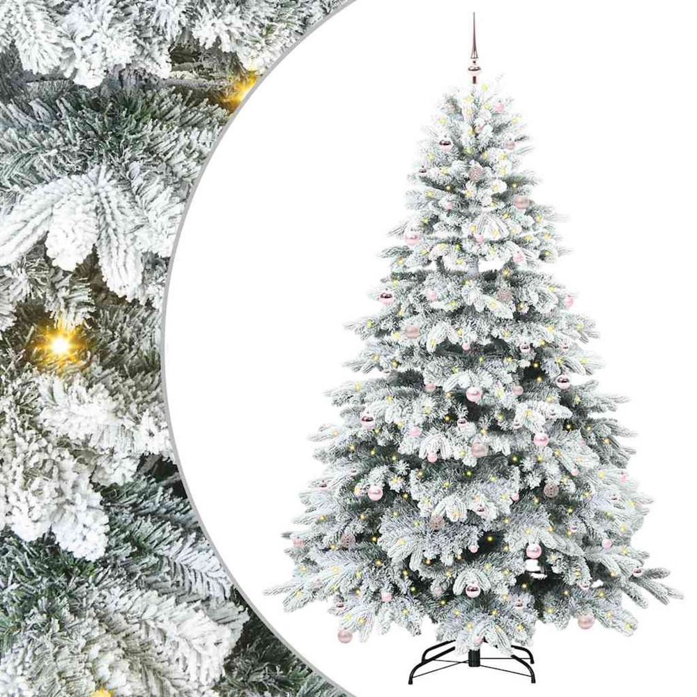 Sapin de noël artificiel avec 300 led blanc 240 cm pe et pvc
