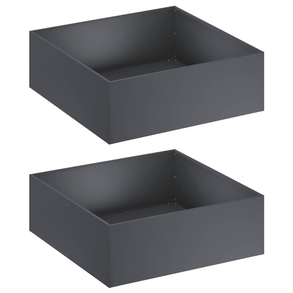 Cache-pot de jardin 2 pc anthracite 40 x 40 x 20 cm