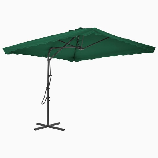 Parasol d'extérieur avec mât en acier 250x250 cm vert