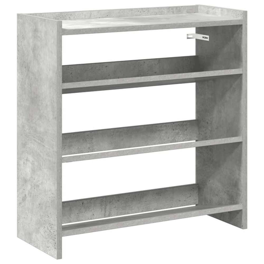 Étagère à chaussures gris béton 60x25x62 cm bois d'ingénierie