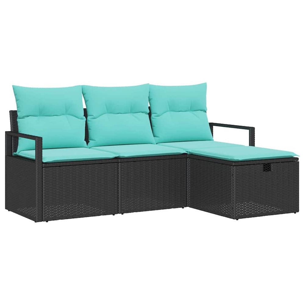 Ensemble de canapés 4 pc 4-nombre de places noir et turquoise