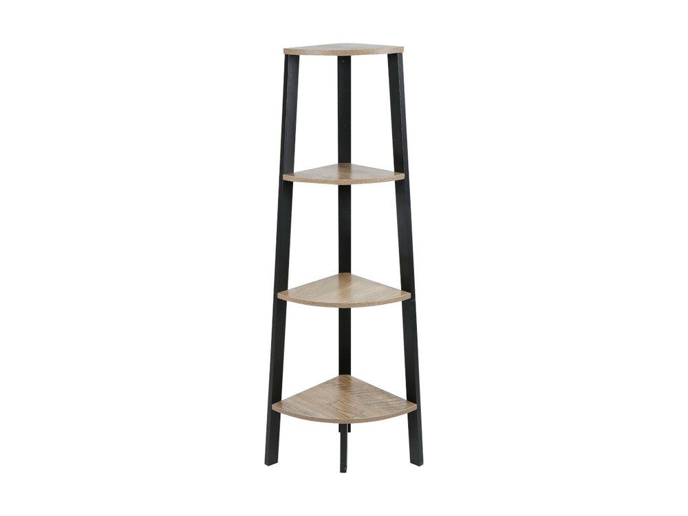 Étagère angle 4 niveaux bois et métal