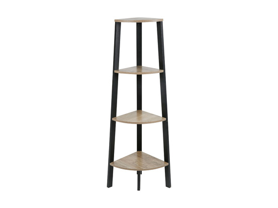 Étagère angle 4 niveaux bois et métal