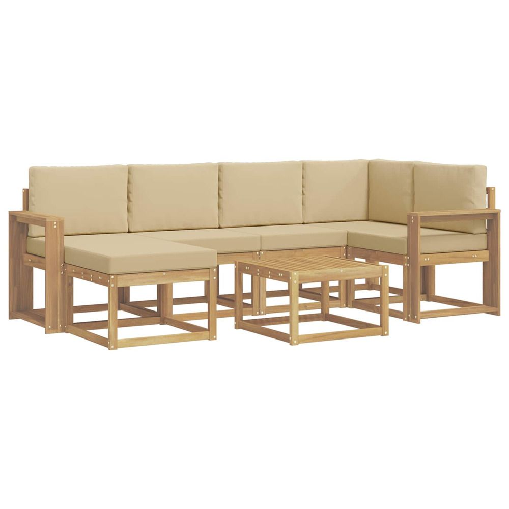Ensemble de canapés d'extérieur 7 pc blanc et beige