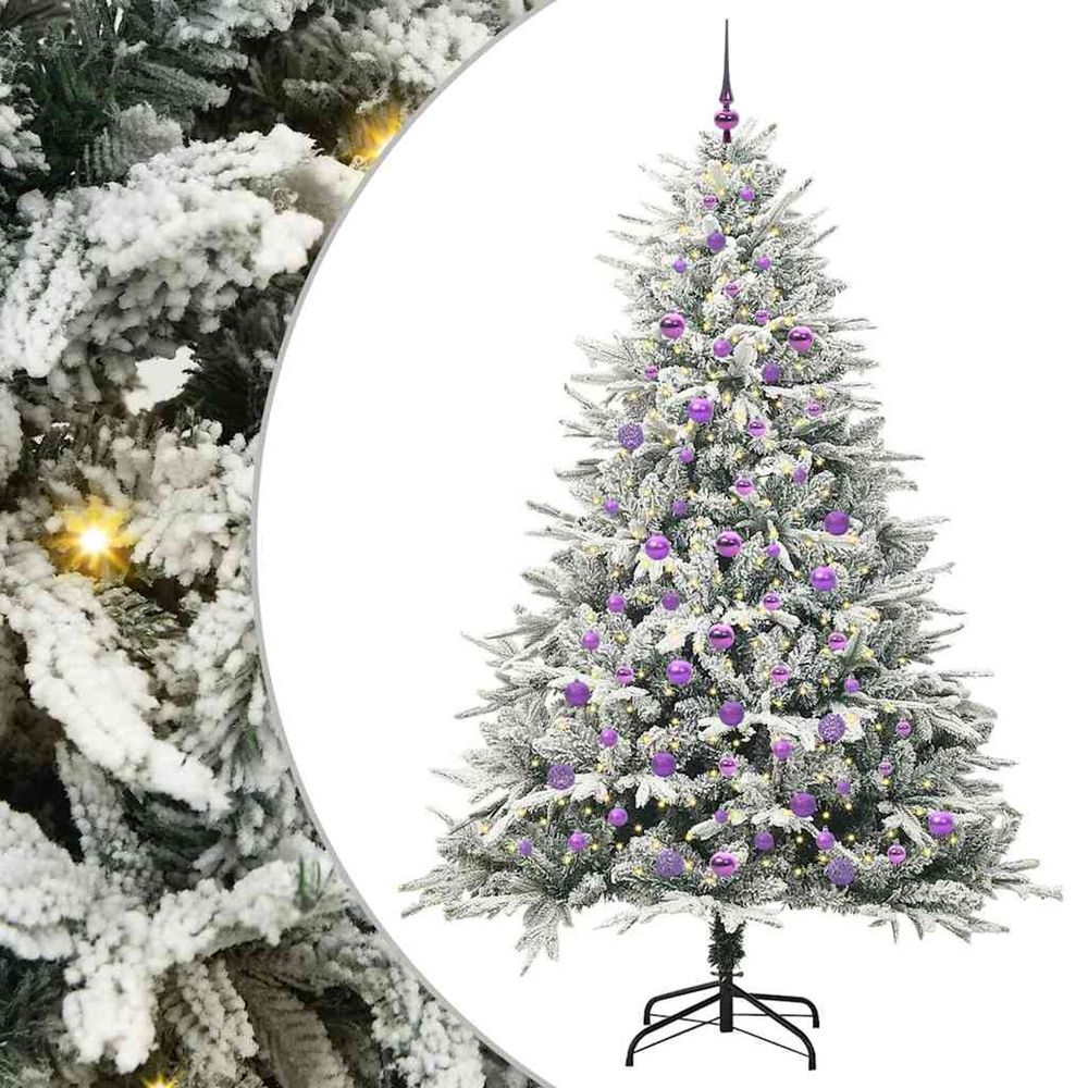 Arbre de noël artificiel pré-éclairé avec ensemble de boules