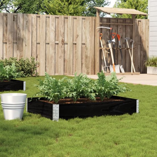 Bac potager en bois massif de pin pour jardin balcon pliable et modulable 120x80 cm noir