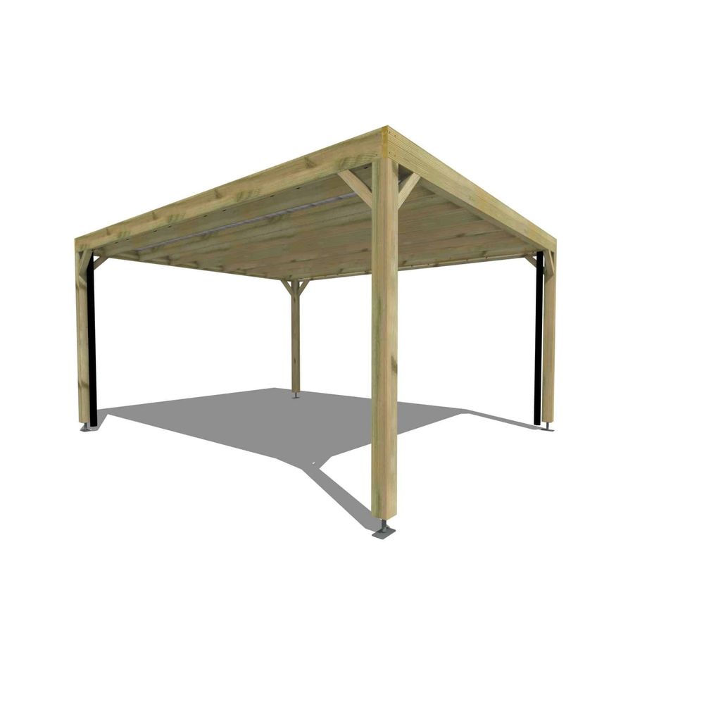 Carport bois • 4m x 5m • indépendante • sens profondeur • livraison comprise