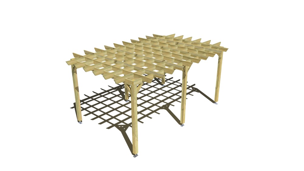 Pergola bois • 5m x 3m • indépendante • style retro • livraison comprise