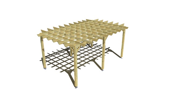 Pergola bois • 5m x 3m • indépendante • style retro • livraison comprise