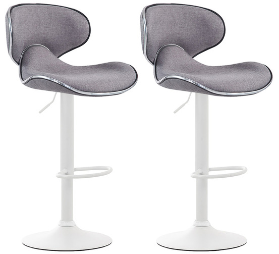 Lot de 2 tabourets de bar las vegas v2 tissu blanc