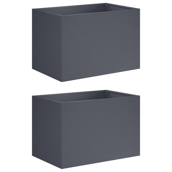 Cache-pot de jardin 2 pc anthracite 50 x 40 x 40 cm