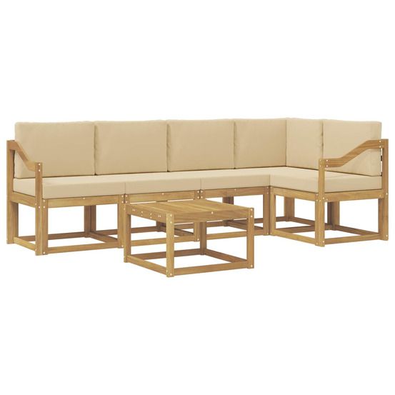 Ensemble de canapés d'extérieur 6 pc blanc et beige