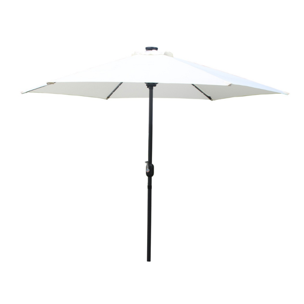 Parasol droit rond led diamètre 2,7 m écru amalfi