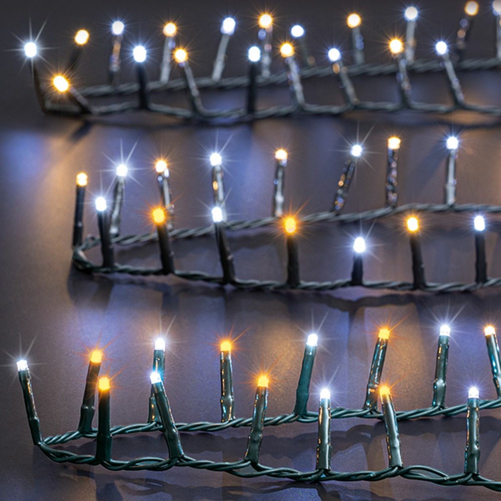 Guirlande lumineuse extérieur 50 m 2000 led blanc froid & chaud 8 jeux de lumière