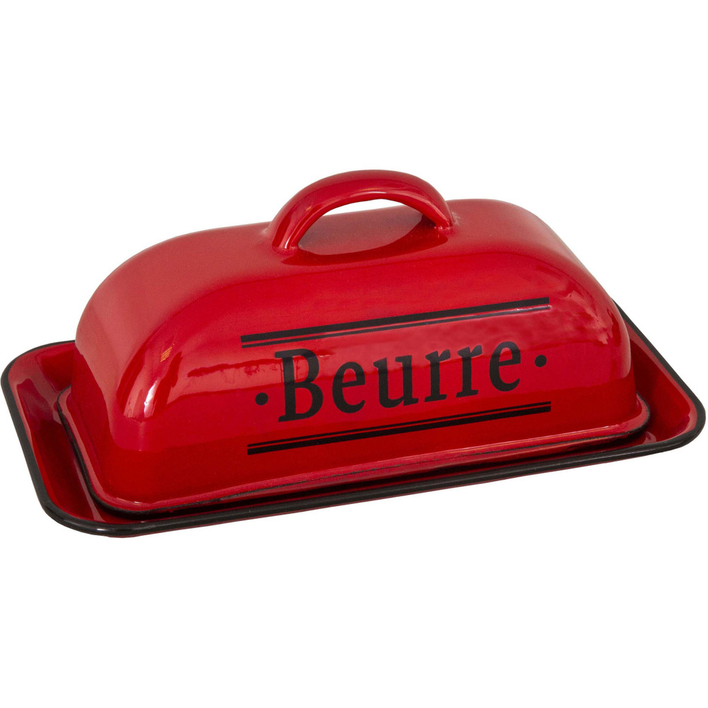 Beurrier en métal émaillé brasserie bistrot