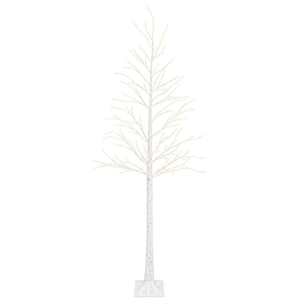 Sapin de noël en bouleau blanc 25 x 25 x 240 cm plastique