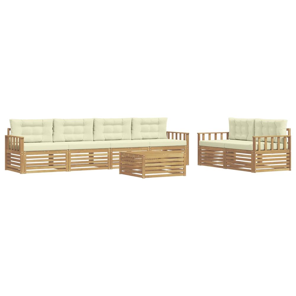 Ensemble de canapés d'extérieur 7 pc blanc et crème polyester