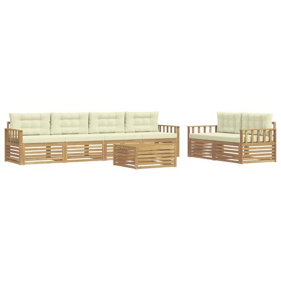 Ensemble de canapés d'extérieur 7 pc blanc et crème polyester