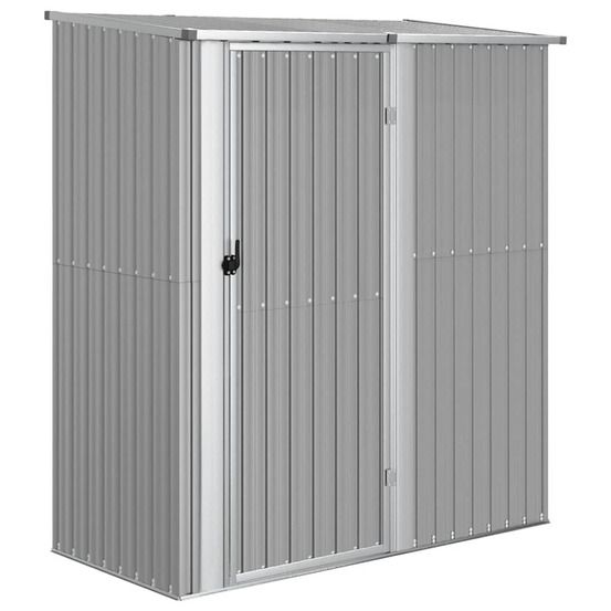 Abri de jardin gris 180,5x97x209,5 cm acier galvanisé