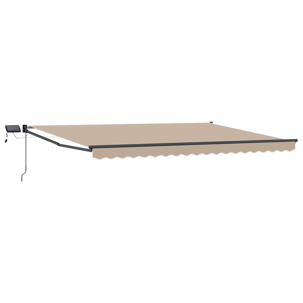 Store rétractable manuel avec leds beige et anthracite 4 × 3 m