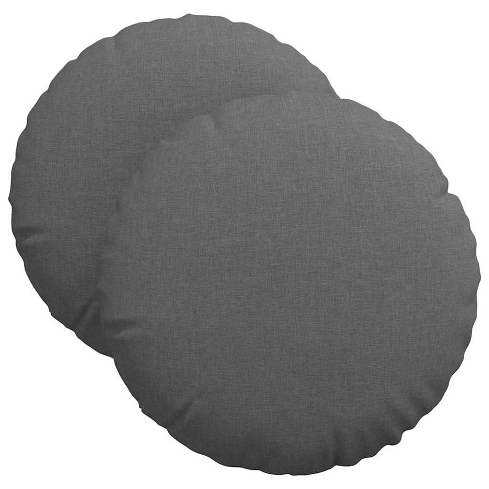 Coussins de siège 2 pc tissu gris foncé ø40 x 13 cm