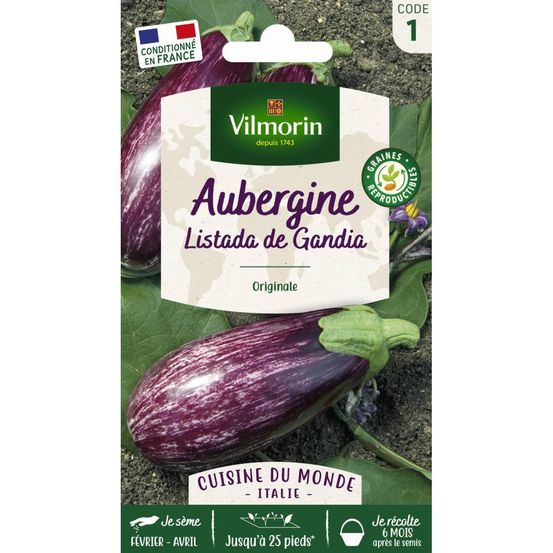 Sachet graines aubergine listada de gandia