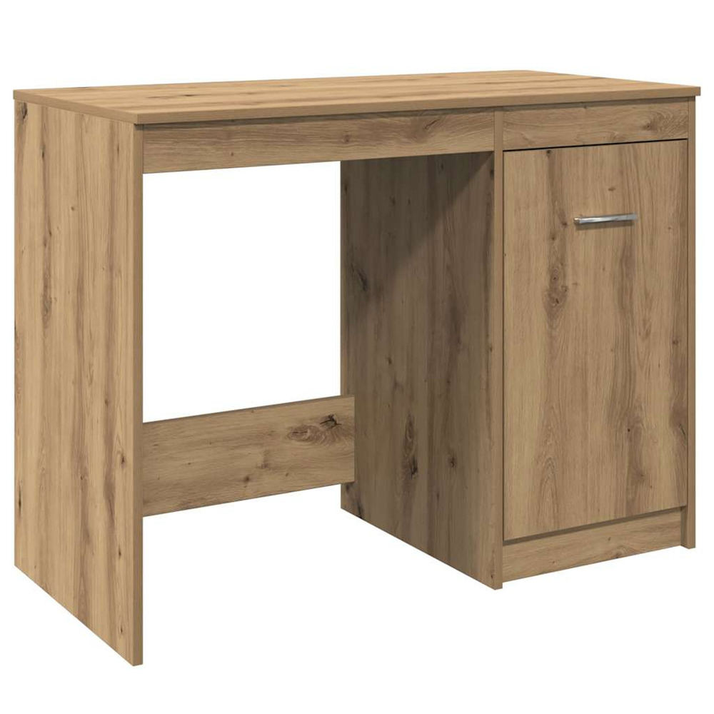 Bureau chêne artisanal 100x50x76 cm bois d'ingénierie