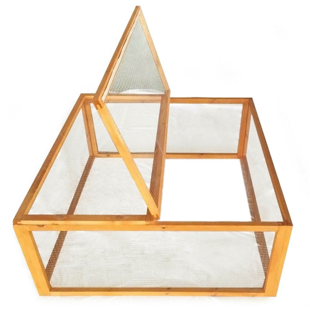 Enclos bois 100 cm x 100 cm x 45 cm carré couvercle clapier petits animaux