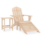 Chaise de jardin adirondack avec repose-pied et table sapin