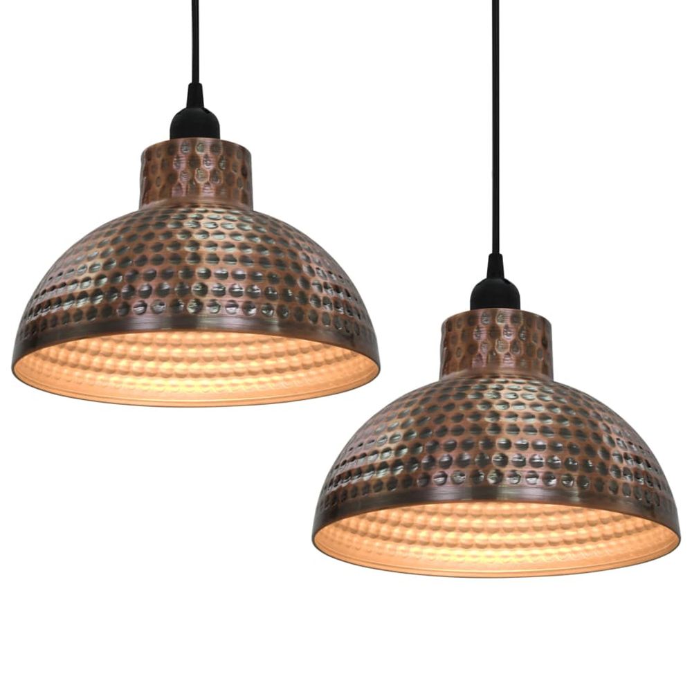 Plafonnier 2 pcs semi-sphérique couleur cuivre