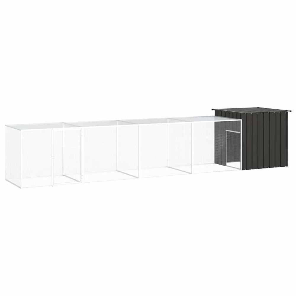 Poulailler anthracite 500x91x100 cm acier galvanisé