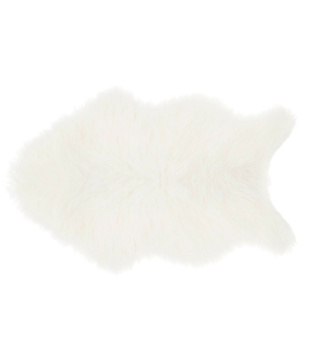 Tapis enfant fourrure blanche 90 x 60 cm